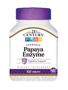 Papaya Enzyme 21st Century Папаин для пищеварения 100 таб (США) 1308818299 фото