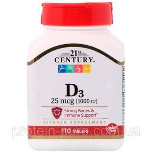 Витамин Д3 Vitamin D3 21st Century, 1000 МЕ 60 таб. (США) 1308830684 фото