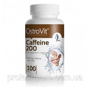 Предтреник и жиросжигатель Кофеин OstroVit CAFFEINE 200 мг110 таб 587289354 фото