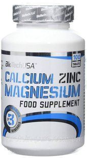 Кальций Магний Цинк BiotechUSA 100 таб. Calcium Zink Magnezium 803595652 фото