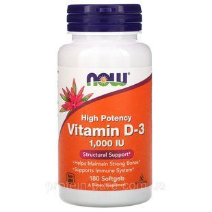 Витамин Д 3 NOW FOODS VITAMIN D 3 1000 ME - 180 капс. (США) 1320820800 фото